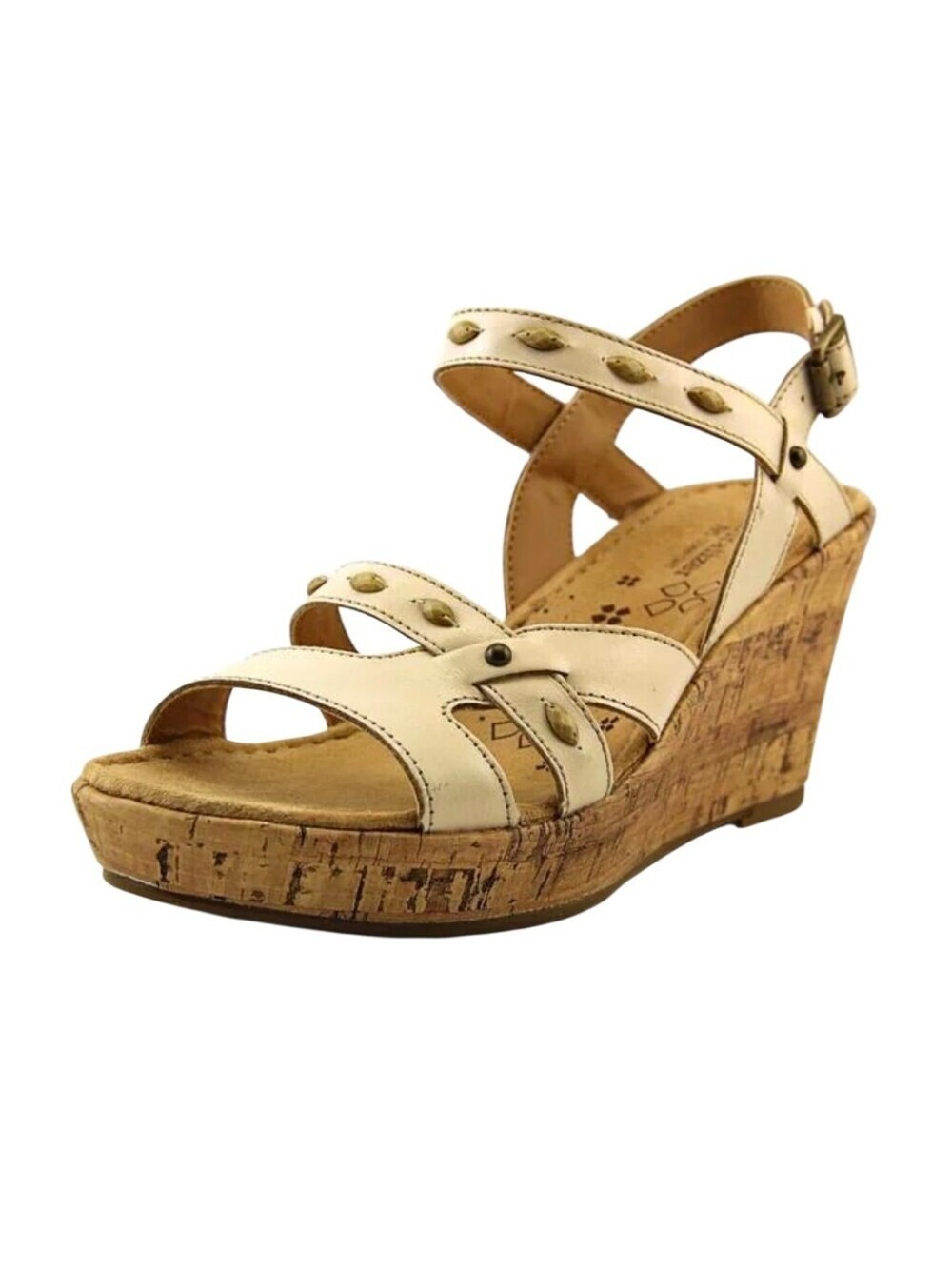 Naturalizer Nerice Cork Wedge Leather Strap Sandals Size 8